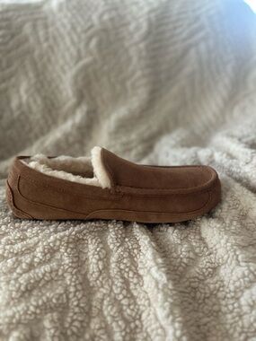 UGG Men's Chestnut Suede Slip-On Moccasins with Plush Lining